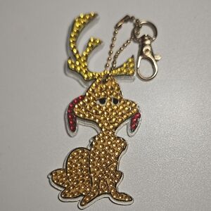 Grinch Dog Keychain Diamond Art Style